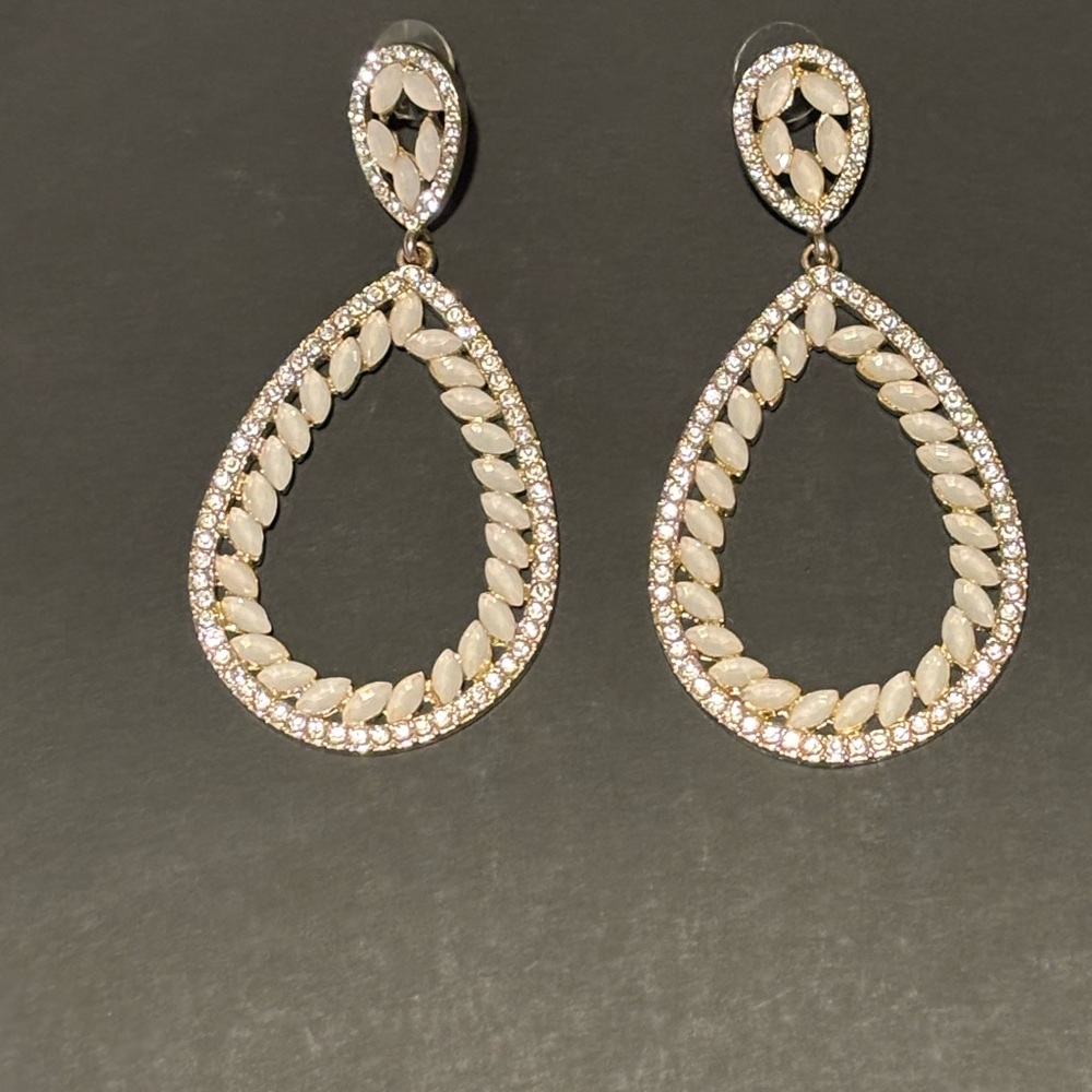 Teardrop Earrings with Crystal Accents